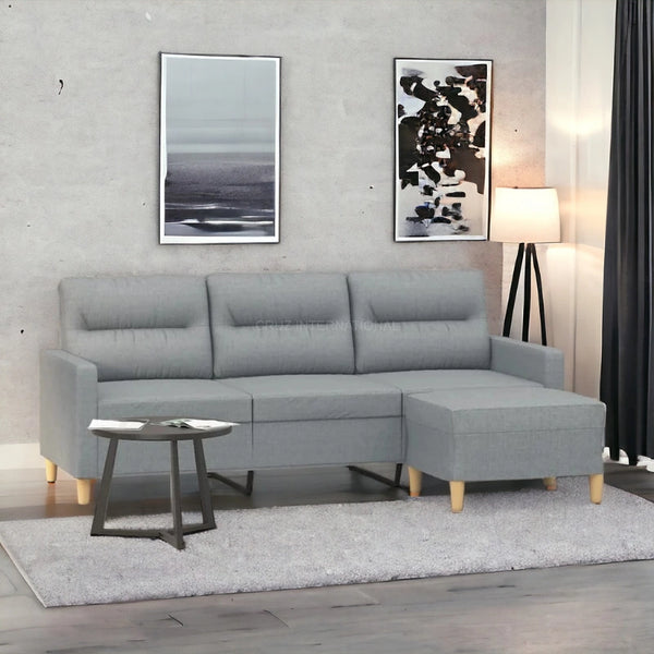 3 Seater L Shape Fabric Sofa for Living Room - Table - CRUZ INTERNATIONAL - Furniture Store