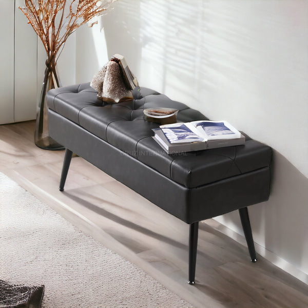 Chic Ottoman Bench with Generous Storage - Bench - CRUZ INTERNATIONAL - Furniture Store
