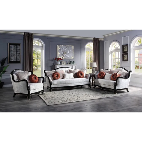 Royal Black Carving Teakwood Sofa (6 Seater with Table) CRUZ INTERNATIONAL