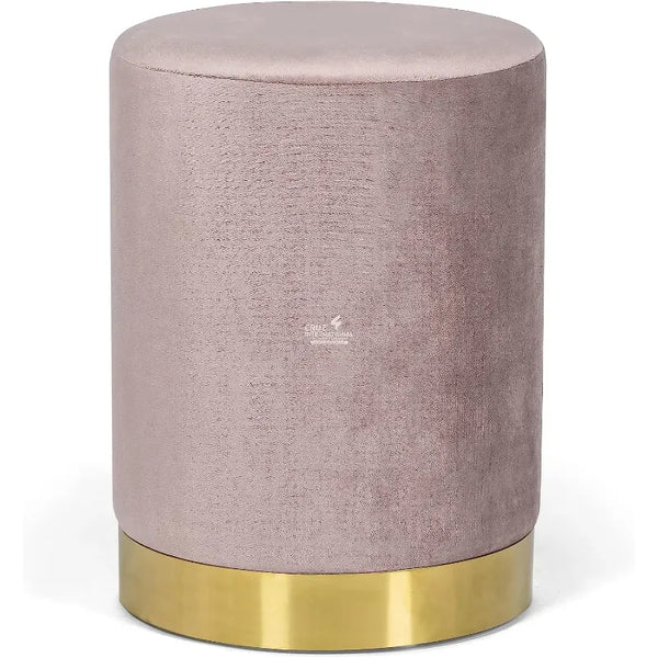 Round Haven Velvet Footstool CRUZ INTERNATIONAL