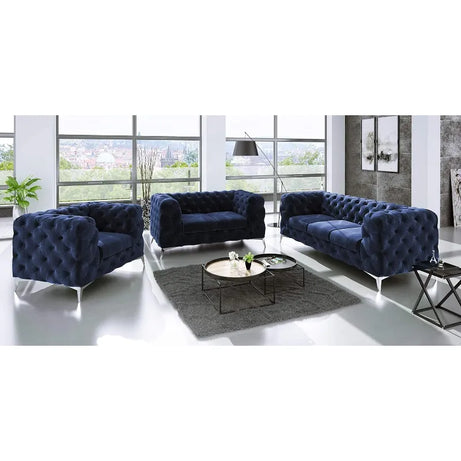 Button Tufted Chester Sofa Set: 3+2+1