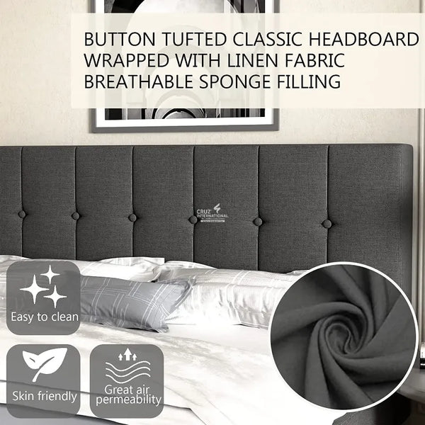 Modern Black Cushion Bed CRUZ INTERNATIONAL