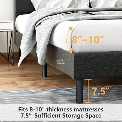 Modern Black Cushion Bed CRUZ INTERNATIONAL