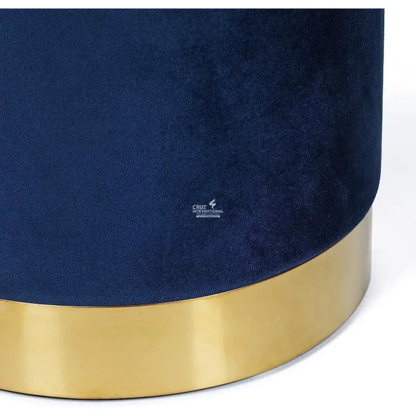 Round Haven Velvet Footstool CRUZ INTERNATIONAL