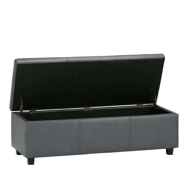 Stylish Velvet Bench Ottoman with Stainless Steel Legs - Settee & Diwaan - CRUZ INTERNATIONAL - Furniture Store