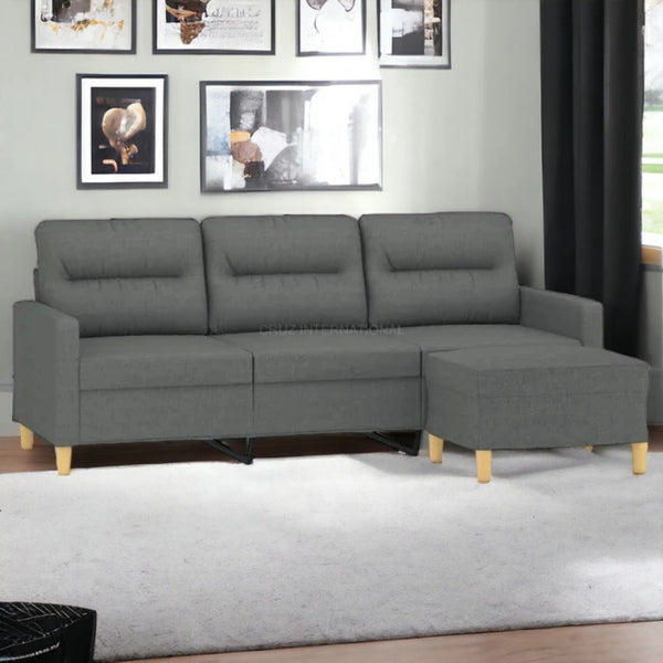 3 Seater L Shape Fabric Sofa for Living Room - Table - CRUZ INTERNATIONAL - Furniture Store