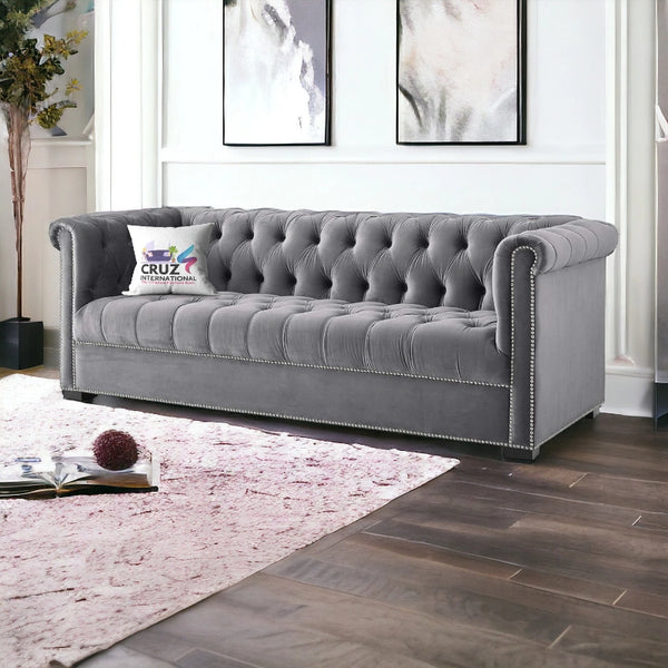 Royal Fabric 3 Seater Sofa Couch for Studio - Sofa - CRUZ INTERNATIONAL - Furniture Store