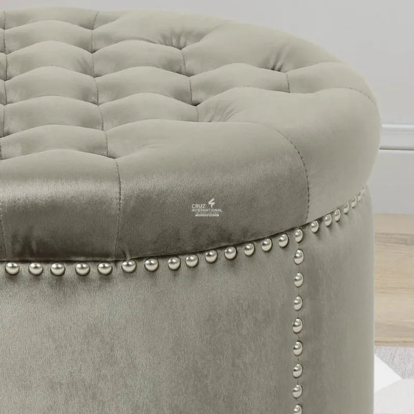 Solid Bliss Circle Pouf CRUZ INTERNATIONAL