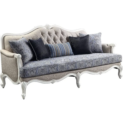 Royal Carving White Sofa (7 Seater with Table) CRUZ INTERNATIONAL