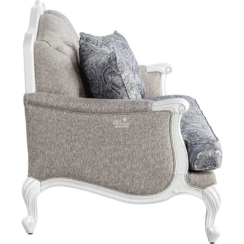 Royal Carving White Sofa (7 Seater with Table) CRUZ INTERNATIONAL
