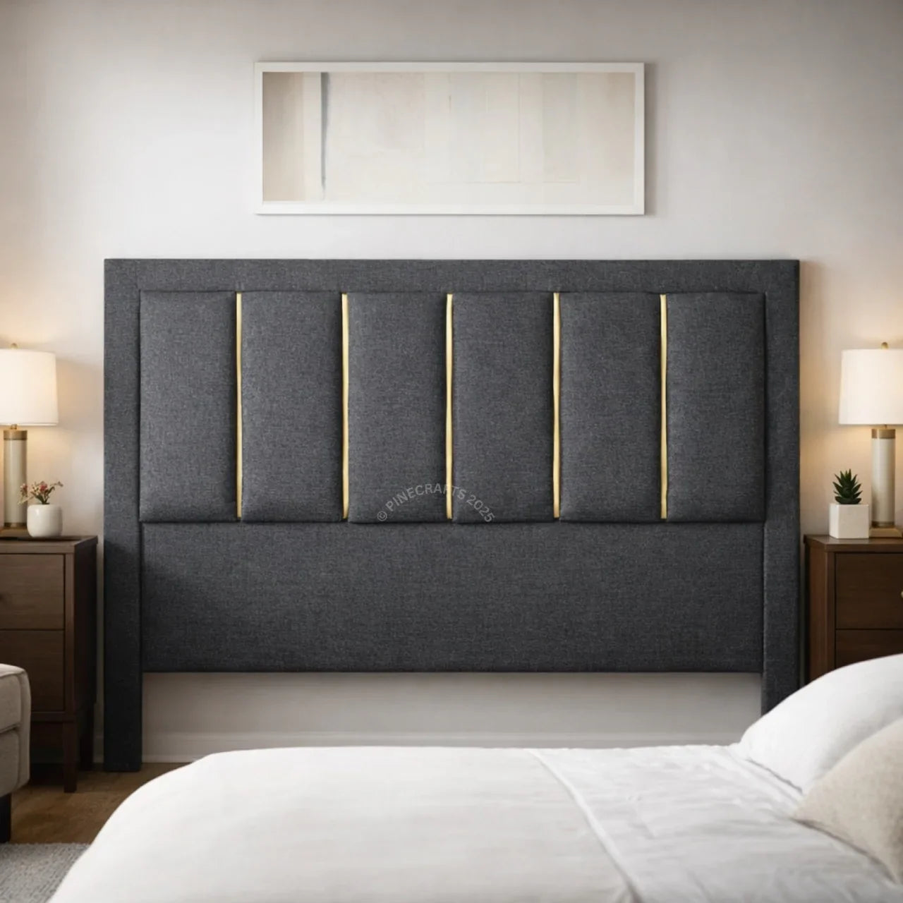 Floor Standing Upholstered Bed Headboard Only - headboard - CRUZ INTERNATIONAL - Furniture Store