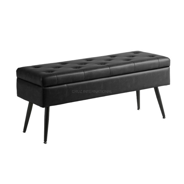 Chic Ottoman Bench with Generous Storage - Bench - CRUZ INTERNATIONAL - Furniture Store