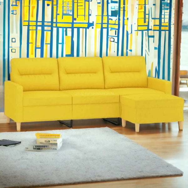 3 Seater L Shape Fabric Sofa for Living Room - Table - CRUZ INTERNATIONAL - Furniture Store