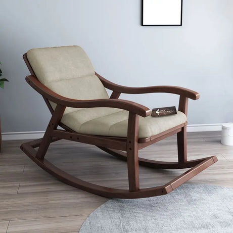Premium Ralph House Rocking Chair | Rosewood | 13 Fabric Colour Available CRUZ INTERNATIONAL