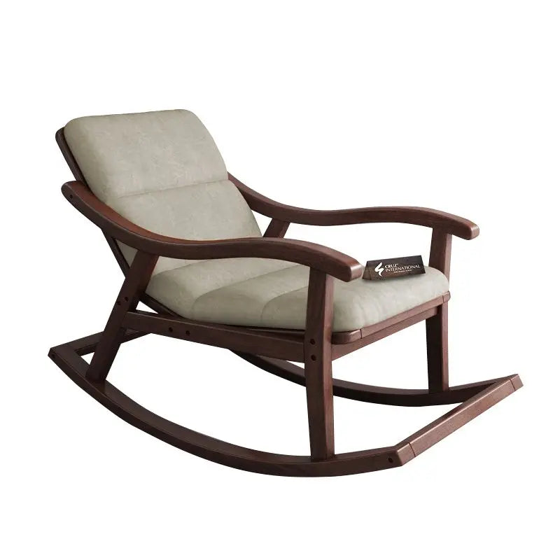 Premium Ralph House Rocking Chair | Rosewood | 13 Fabric Colour Available CRUZ INTERNATIONAL