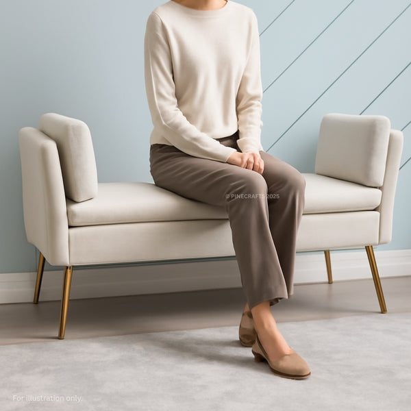 Velvet Ottoman Bench Ottoman - - CRUZ INTERNATIONAL - Furniture Store