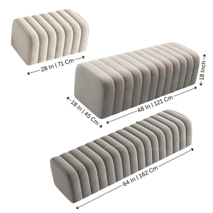 Modern Look Cute Fabric Ottoman Bench for Living Room Office Bedroom