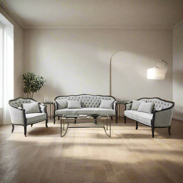 Classic Royal Black Carving Teakwood Sofa - Sofa - CRUZ INTERNATIONAL - Furniture Store