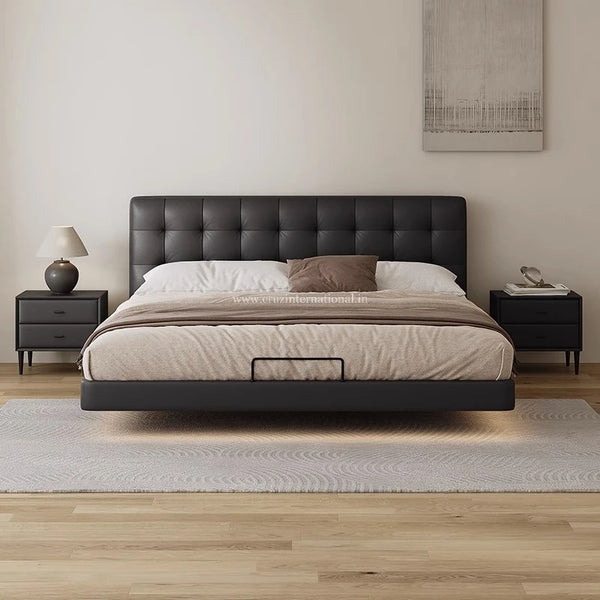 Modern Cushion Bed - Black & White - Bed - CRUZ INTERNATIONAL - Furniture Store