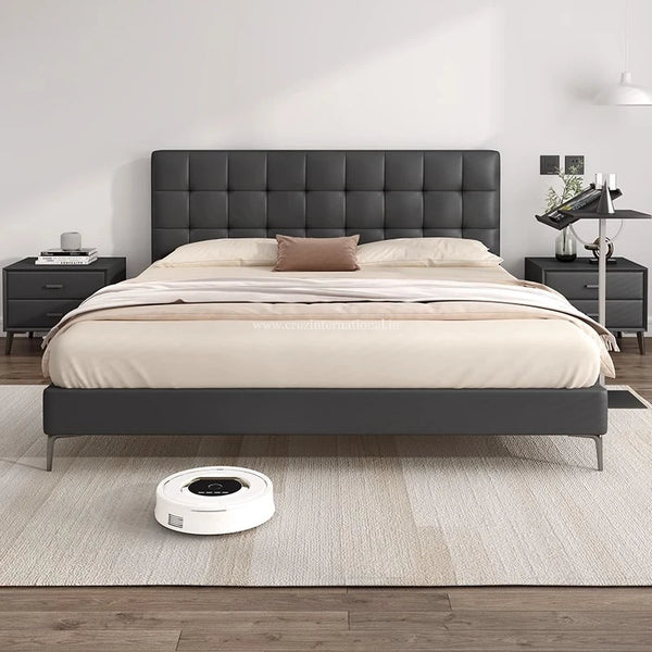 Modern Cushion Bed - Black & White - Bed - CRUZ INTERNATIONAL - Furniture Store