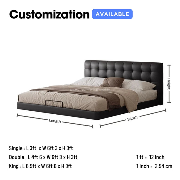 Modern Cushion Bed - Black & White - Bed - CRUZ INTERNATIONAL - Furniture Store