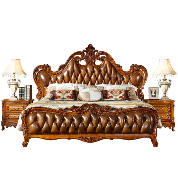 Natural Maharaja Carving Bed - Bed - CRUZ INTERNATIONAL - Furniture Store