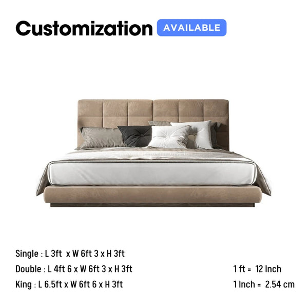 Modern Cushion Bed (Suede Fabric) - Bed - CRUZ INTERNATIONAL - Furniture Store