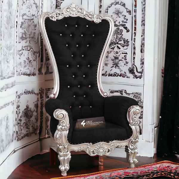 Traditional Indian Throne Chair - Living Room Chair - CRUZ INTERNATIONAL - Furniture Store