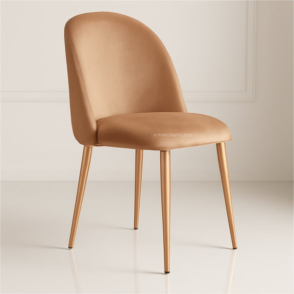 Brown chair with a minimalistic design on a light background