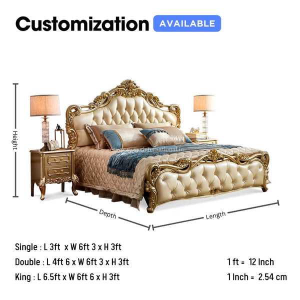Maharaja Carving Cushion Bed - Bed - CRUZ INTERNATIONAL - Furniture Store