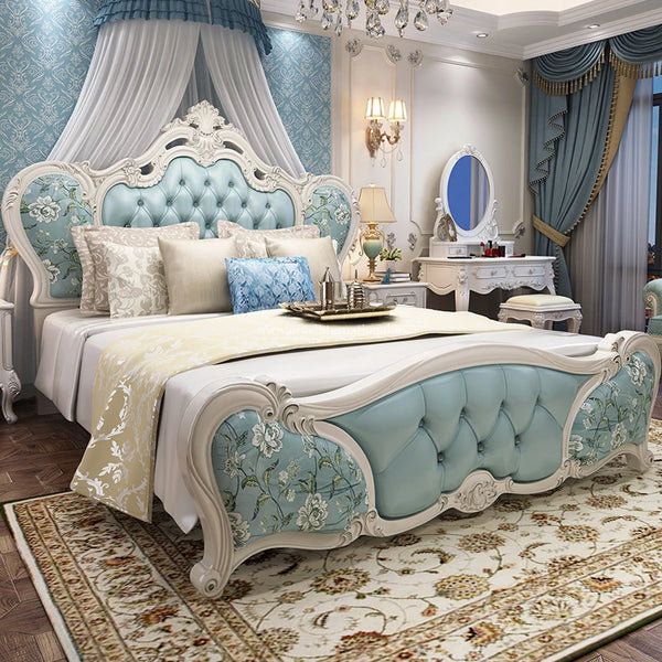 Maharaja Beautiful Carving Cushion Bed - Bed - CRUZ INTERNATIONAL - Furniture Store