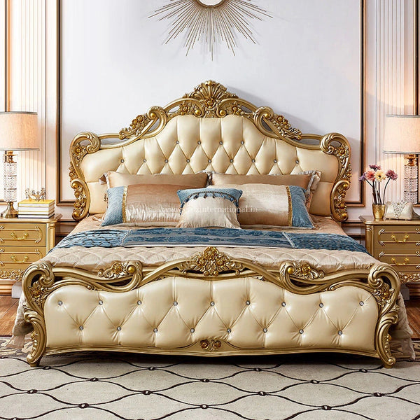 Maharaja Carving Cushion Bed - Bed - CRUZ INTERNATIONAL - Furniture Store