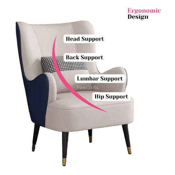 Modern Fabric Wingback Chair - Living Room Chair - CRUZ INTERNATIONAL - Furniture Store
