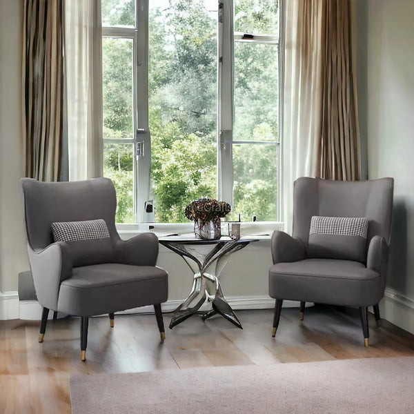 Modern Fabric Wingback Chair - Living Room Chair - CRUZ INTERNATIONAL - Furniture Store