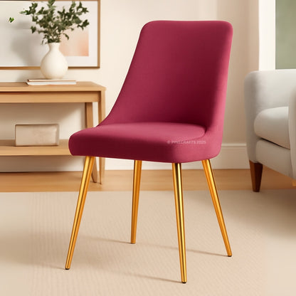 Velvet Cushioned Dining Chair with Stainless Steel Legs