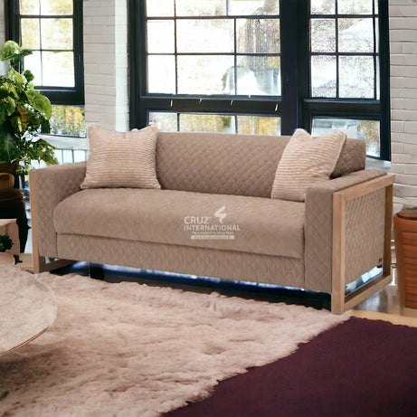 Modern Brown 3 Seaters Sofa Set