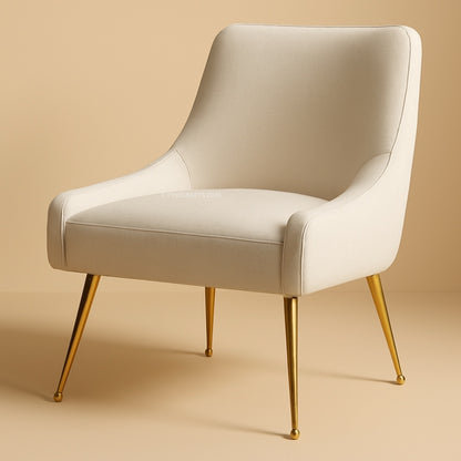 Beige chair with gold legs on a beige background