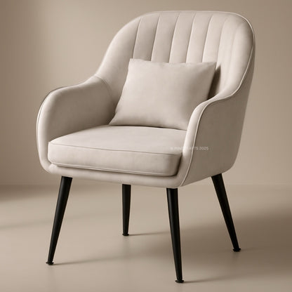 Beige armchair with a pillow on a beige background