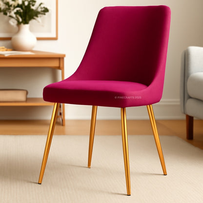 Velvet Cushioned Dining Chair with Stainless Steel Legs