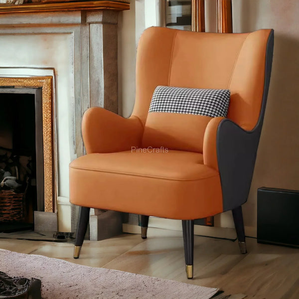 Modern Fabric Wingback Chair - Living Room Chair - CRUZ INTERNATIONAL - Furniture Store