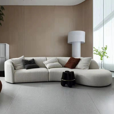 Solid Wood Round Sofa | Off White - Sofa - CRUZ INTERNATIONAL - Furniture Store
