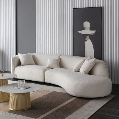 Solid Wood Round Sofa | Off White