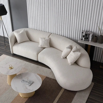 Solid Wood Round Sofa | Off White - Sofa - CRUZ INTERNATIONAL - Furniture Store