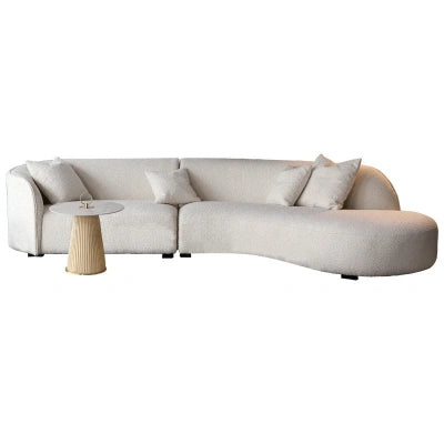Solid Wood Round Sofa | Off White - Sofa - CRUZ INTERNATIONAL - Furniture Store