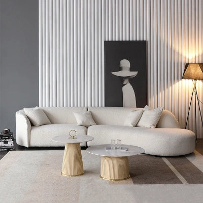 Solid Wood Round Sofa | Off White - Sofa - CRUZ INTERNATIONAL - Furniture Store