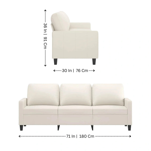 Modern Cute Look 3 Seater Fabric Sofa - Table - CRUZ INTERNATIONAL - Furniture Store