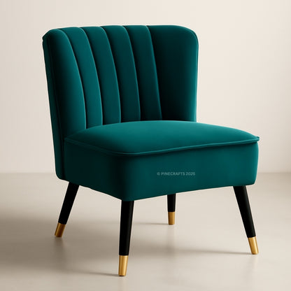 Solid Wood Velvet Living Room Chair