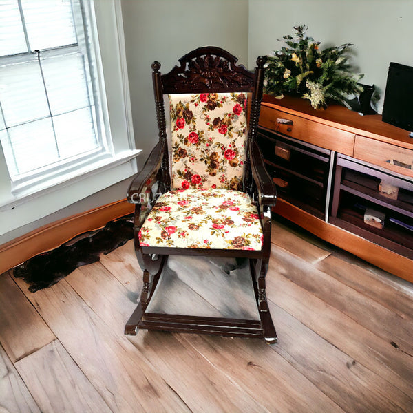 Shahi Rocking Chair | Printed Fabric - Rocking Chairs - CRUZ INTERNATIONAL - Furniture Store