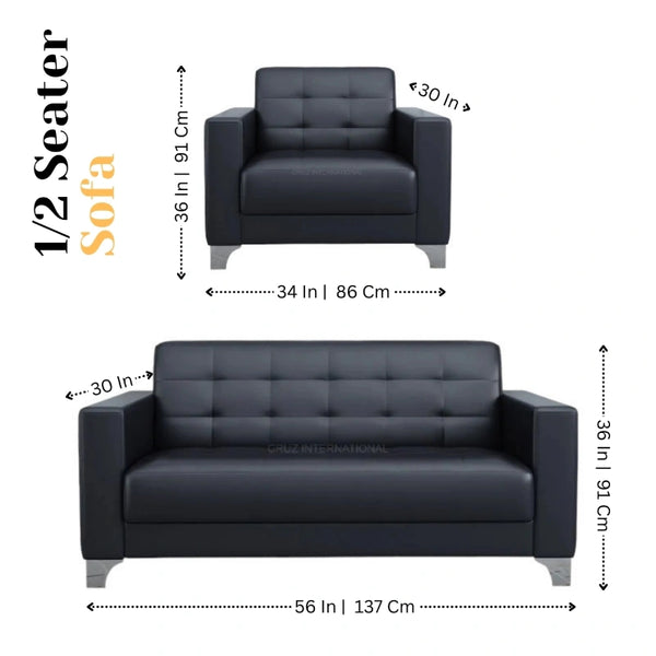 Modern Look 3 Seater Fabric Sofa Set for Home - Table - CRUZ INTERNATIONAL - Furniture Store