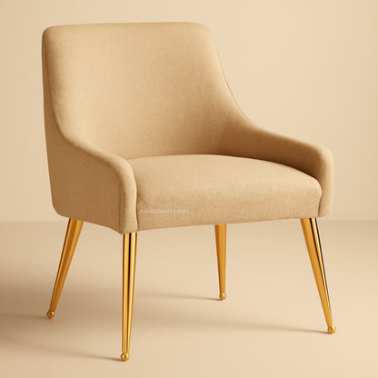 Beige chair with gold legs on a beige background